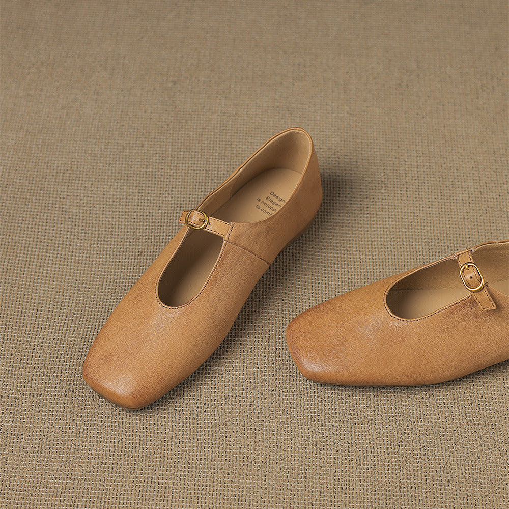 Nellie™ | High-Vamp Leather Mary Jane Flats