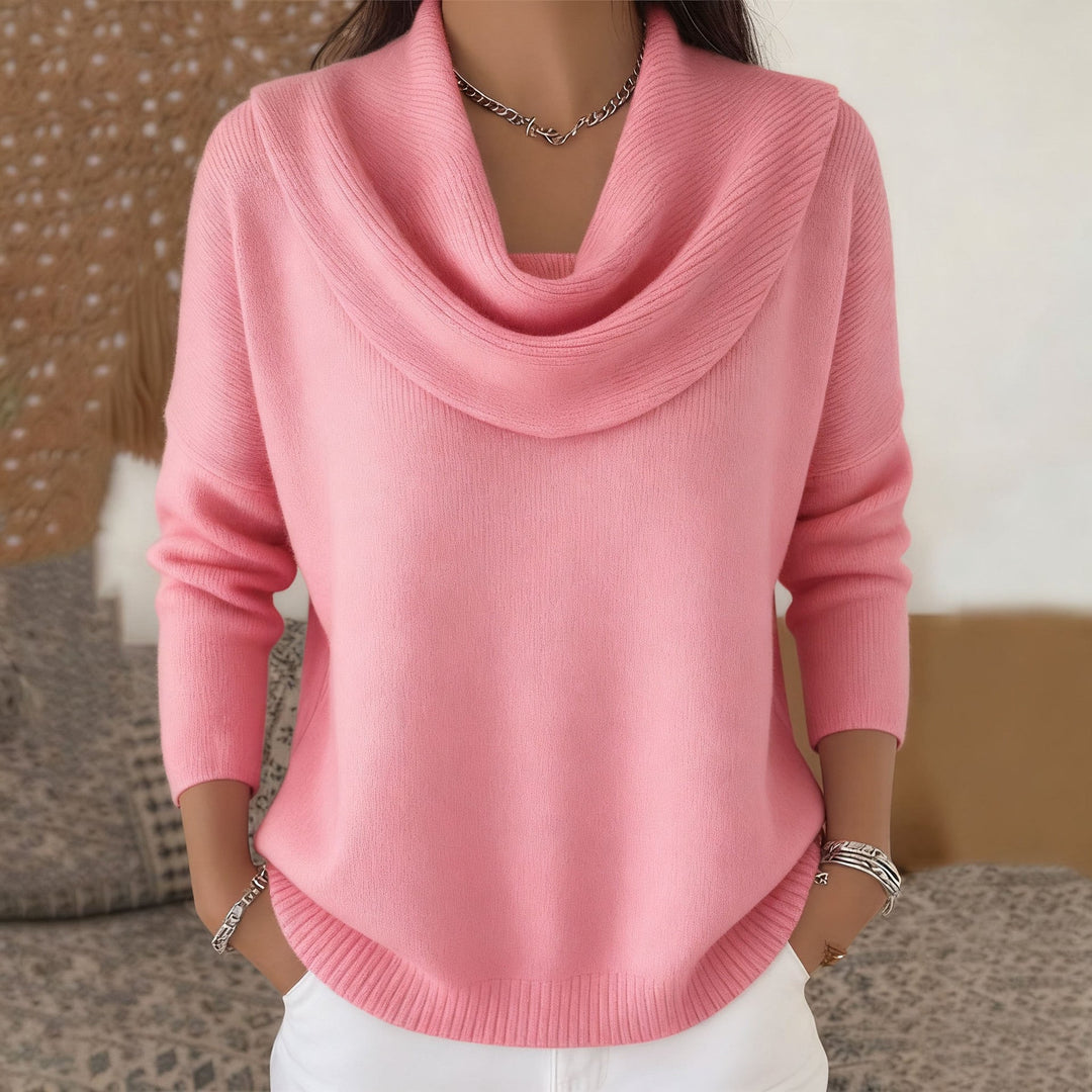 Faye™ | Draped Cowl Neck Sweater