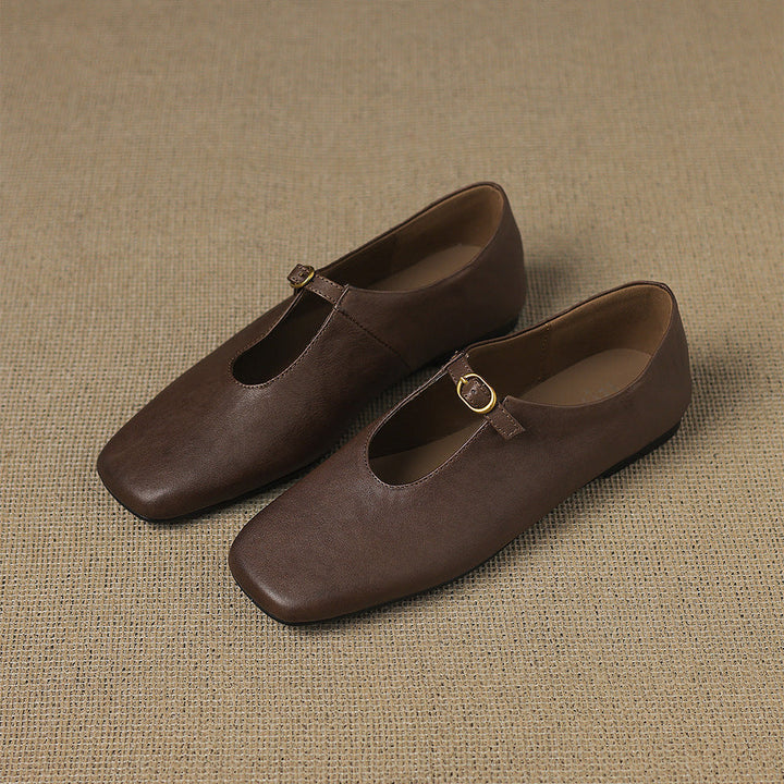 Nellie™ | High-Vamp Leather Mary Jane Flats