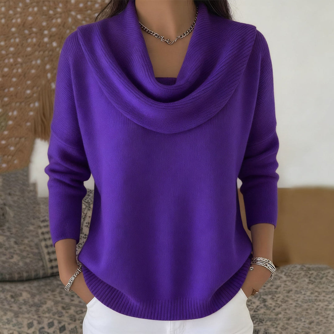 Faye™ | Draped Cowl Neck Sweater