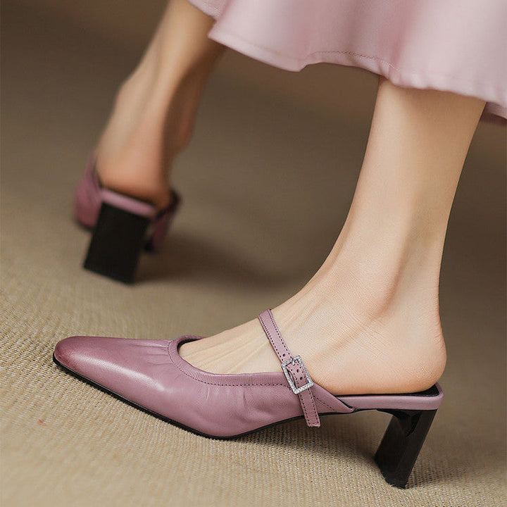Remi™ | Ruched Square-Toe Mary Jane Mules