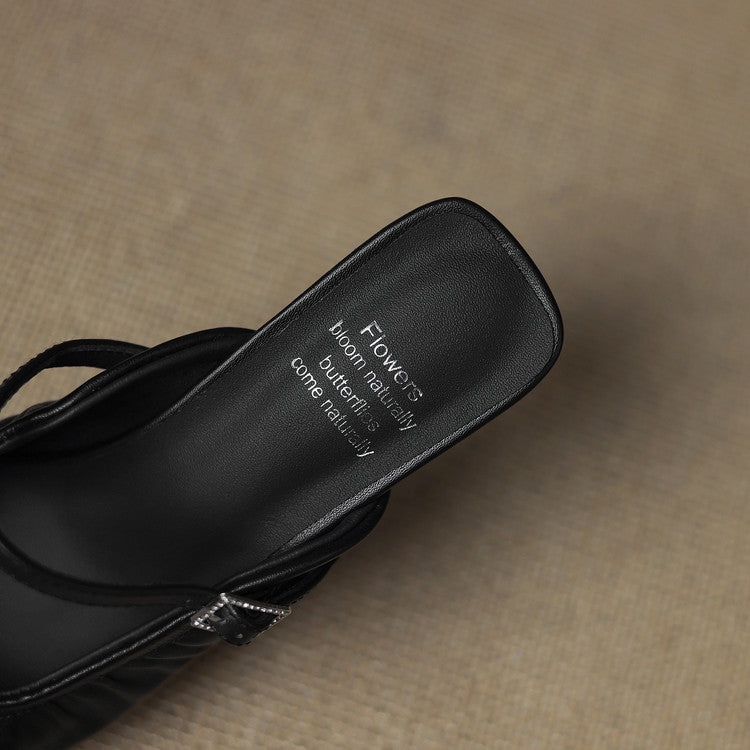 Remi™ | Ruched Square-Toe Mary Jane Mules