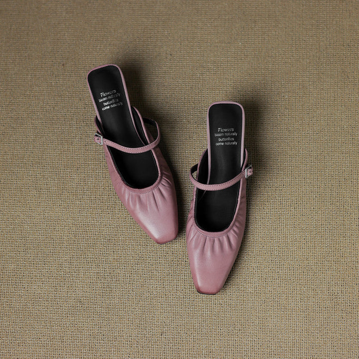 Remi™ | Ruched Square-Toe Mary Jane Mules