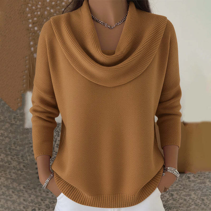 Faye™ | Draped Cowl Neck Sweater