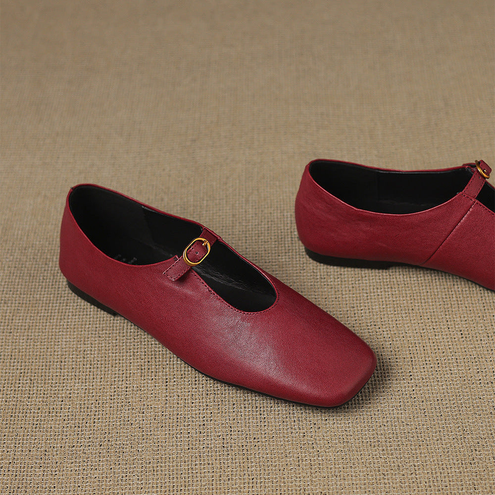 Nellie™ | High-Vamp Leather Mary Jane Flats