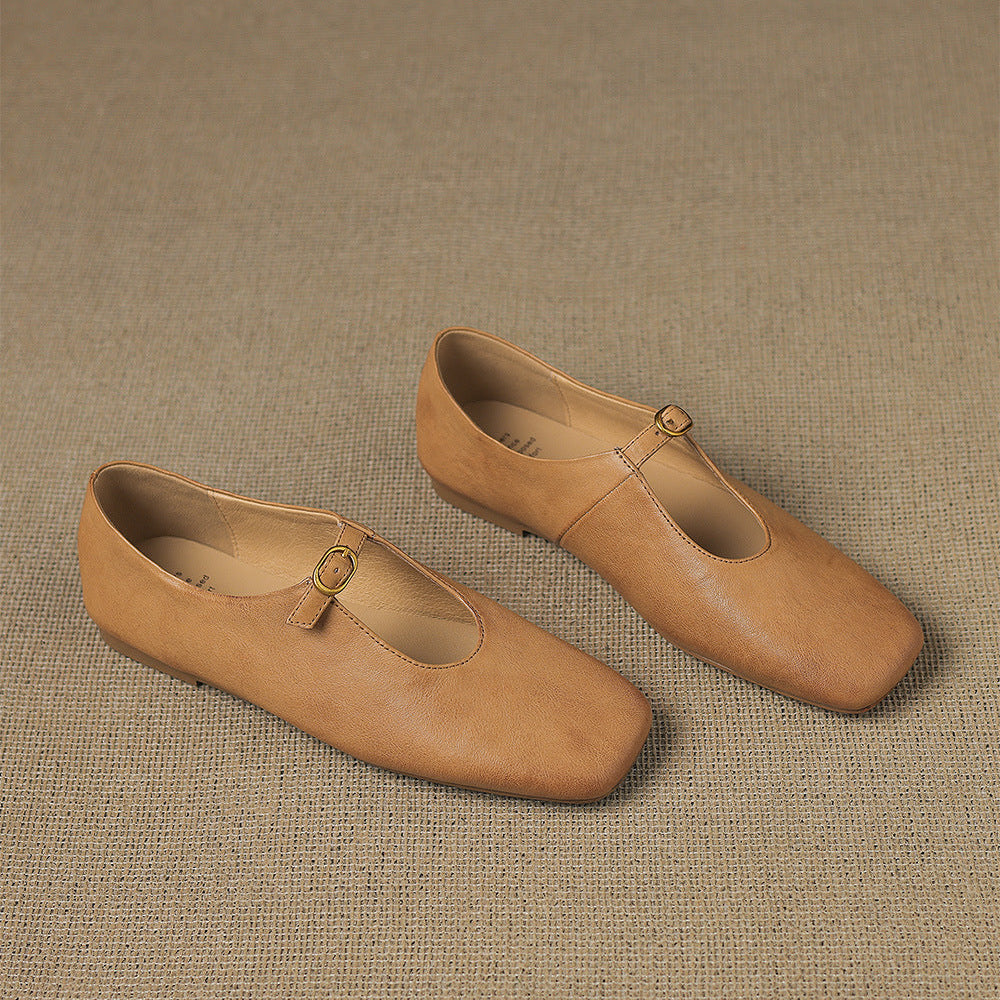 Nellie™ | High-Vamp Leather Mary Jane Flats