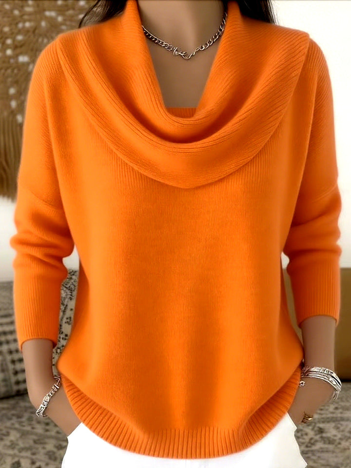 Faye™ | Draped Cowl Neck Sweater
