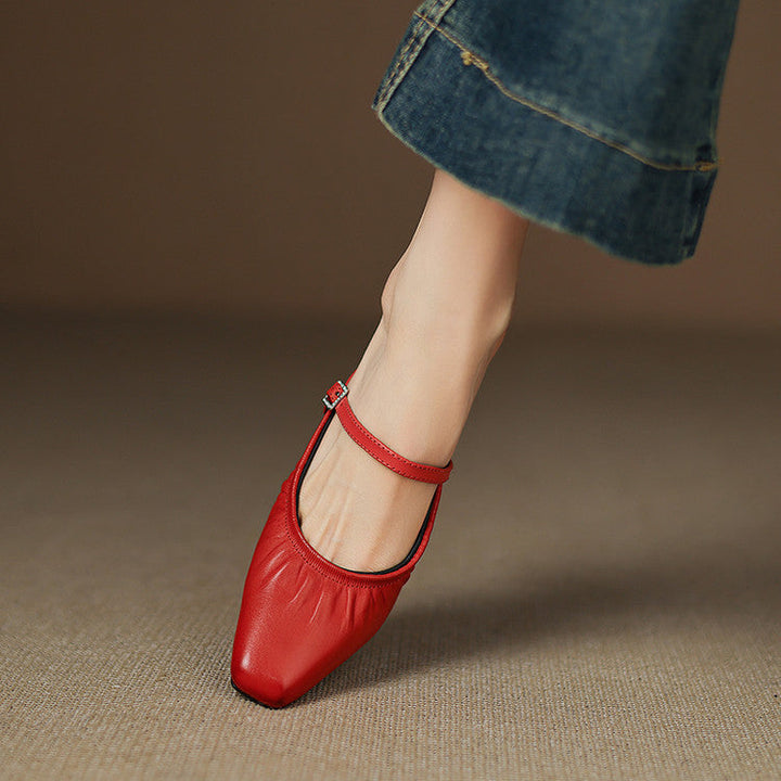 Remi™ | Ruched Square-Toe Mary Jane Mules
