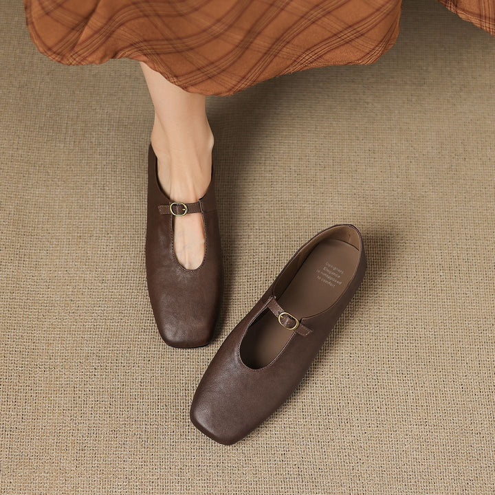 Nellie™ | High-Vamp Leather Mary Jane Flats