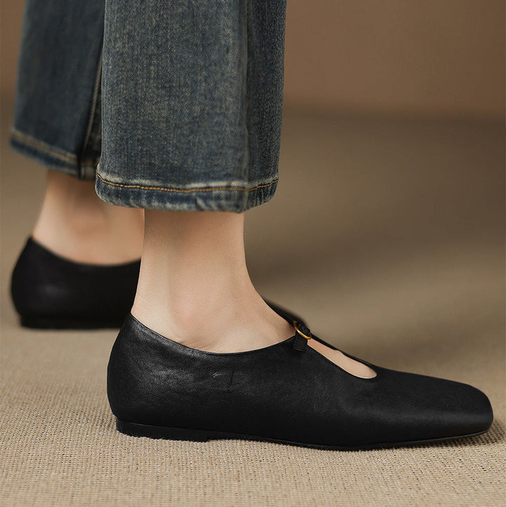 Nellie™ | High-Vamp Leather Mary Jane Flats