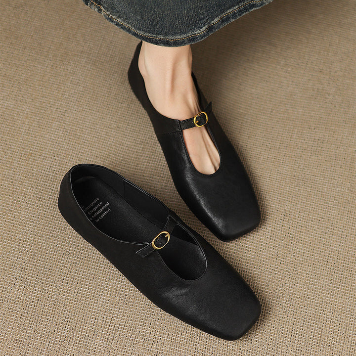 Nellie™ | High-Vamp Leather Mary Jane Flats