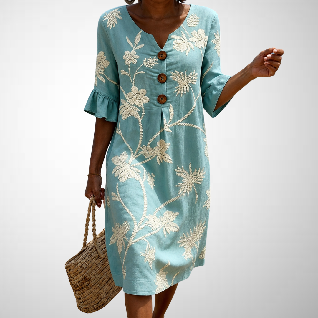 Naomi | Elegant Floral Midi Dress