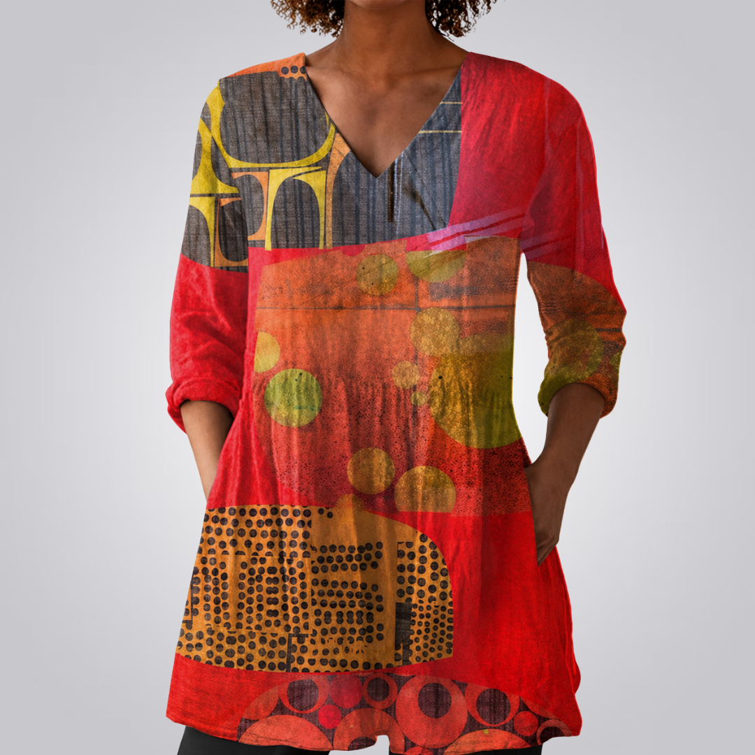 Sutton™ | Long Blouse with V-Neck