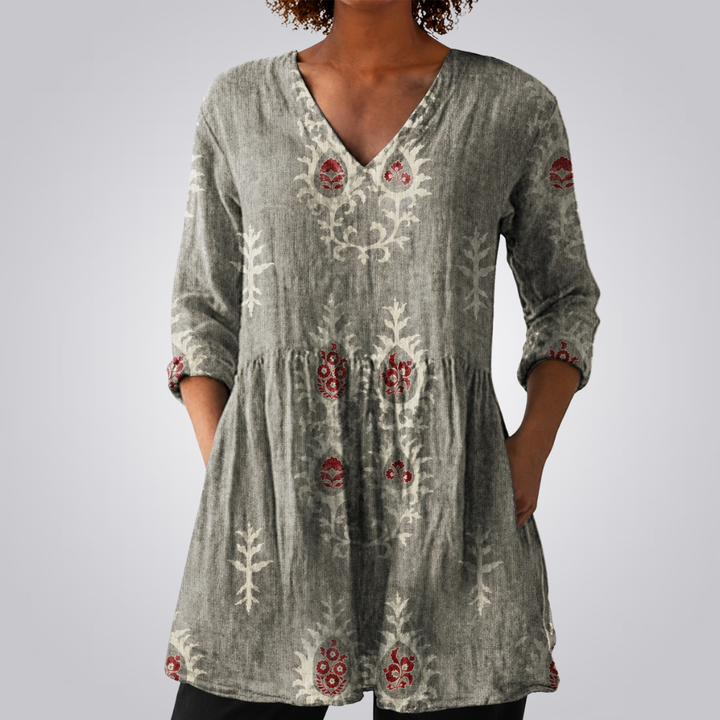 Presley™  | Long Blouse with V-Neck