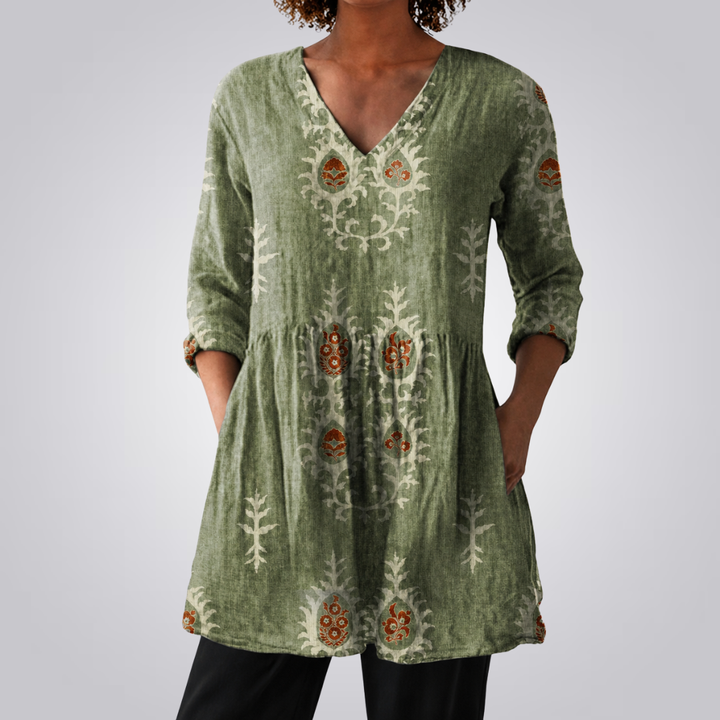 Presley™  | Long Blouse with V-Neck