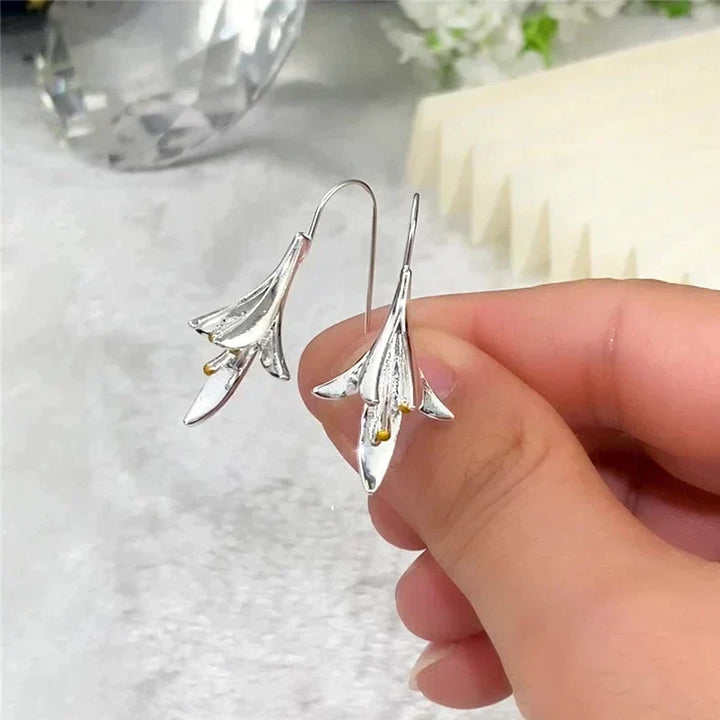 Ruby | Sterling Silver Floral Earrings