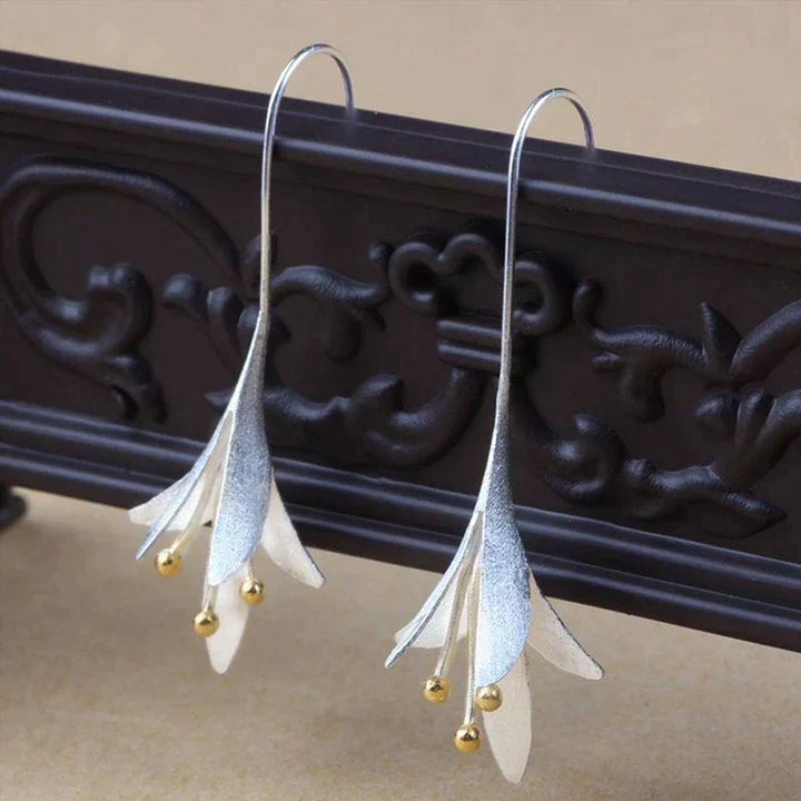 Ruby | Sterling Silver Floral Earrings