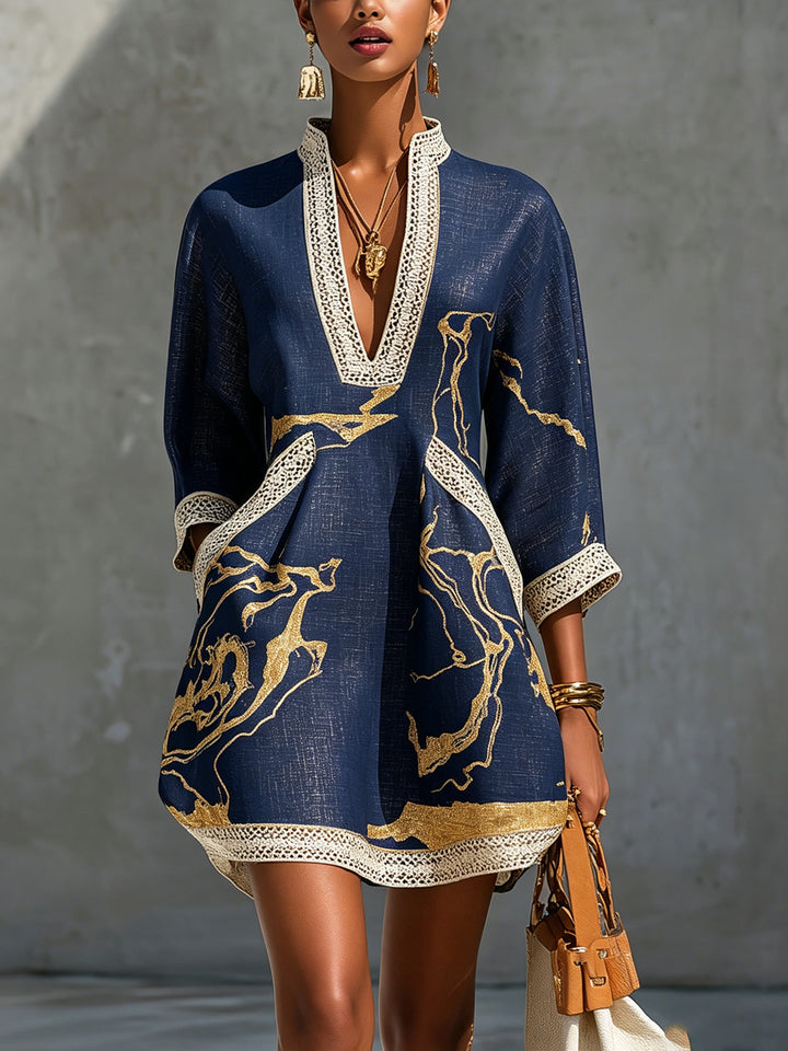 Tinsley™ | Navy &amp; Gold Resort Elegance