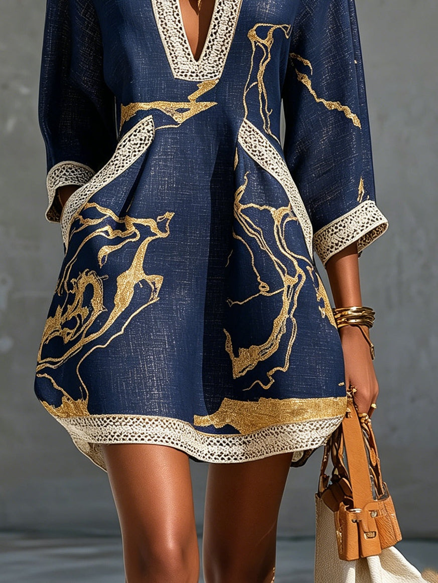 Tinsley™ | Navy &amp; Gold Resort Elegance