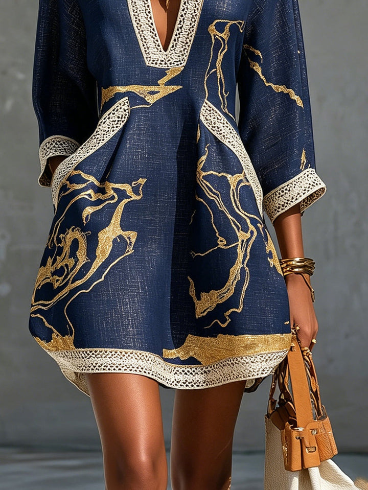 Tinsley™ | Navy &amp; Gold Resort Elegance