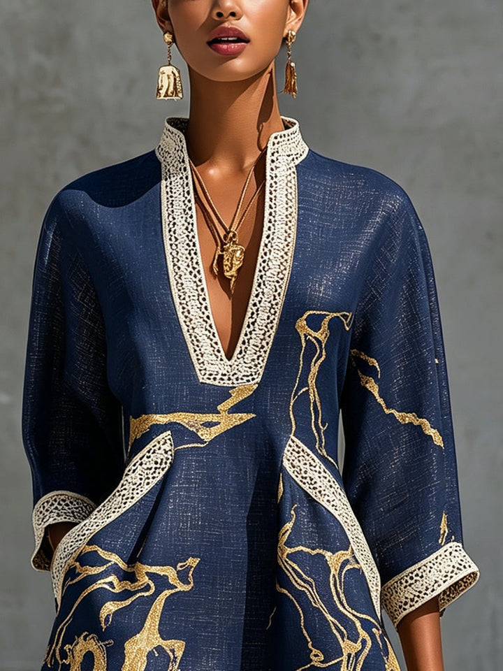 Tinsley™ | Navy &amp; Gold Resort Elegance