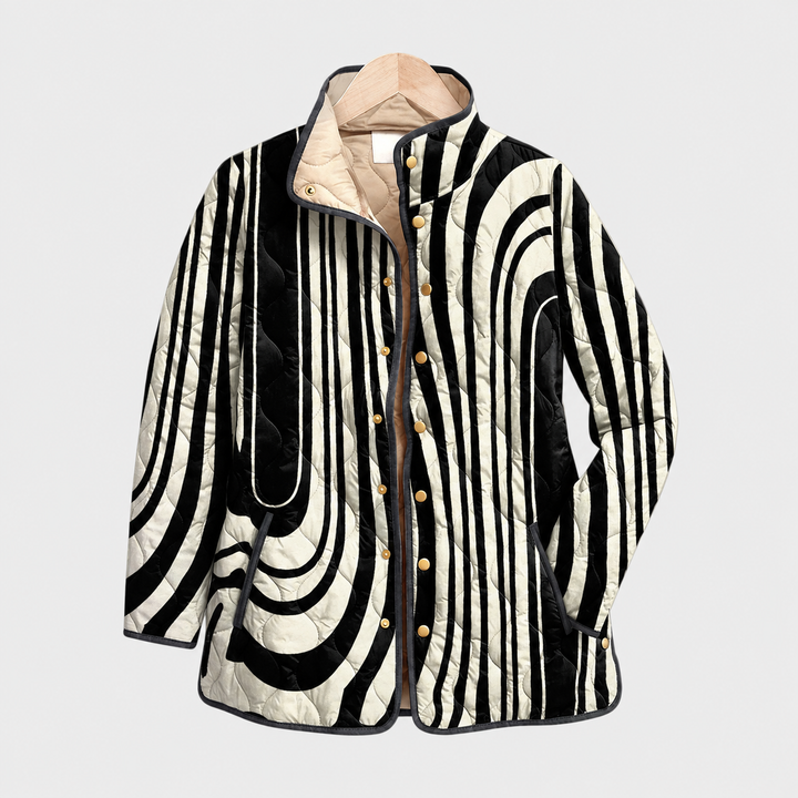 Edith™ | Graphic Zebra Quilted Jacket