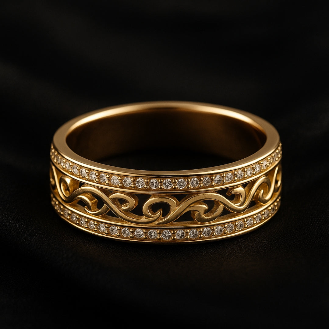 Audrey | Radiant Hollow Gold Band