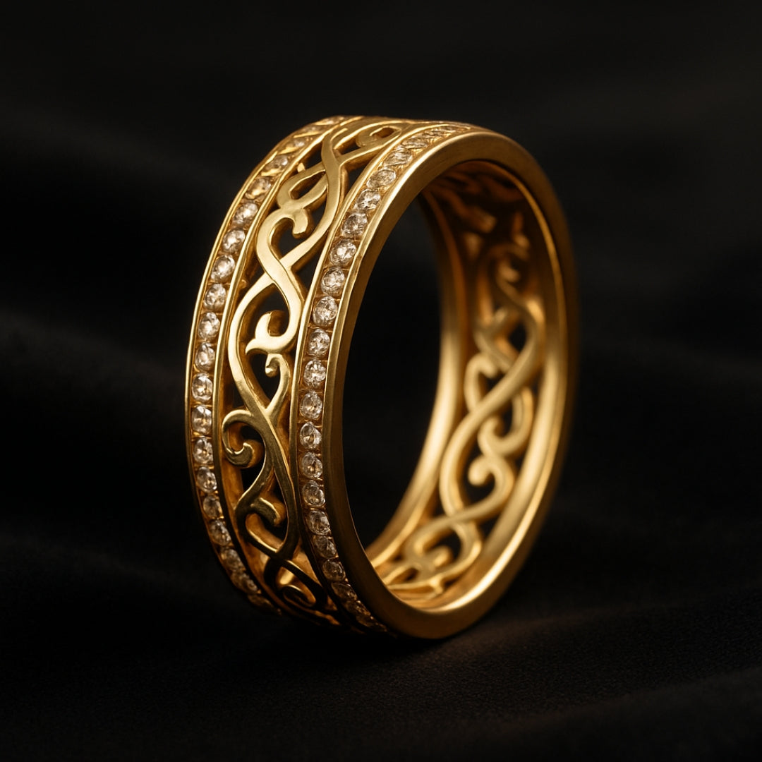 Audrey | Radiant Hollow Gold Band