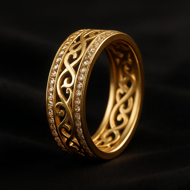 Audrey | Radiant Hollow Gold Band