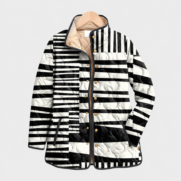 Maxine™ | Graphic Stripe Quilted Jacket