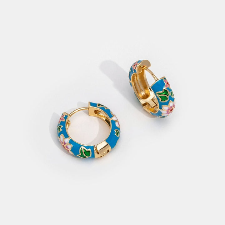 Savannah | Floral Gold Circle Earrings