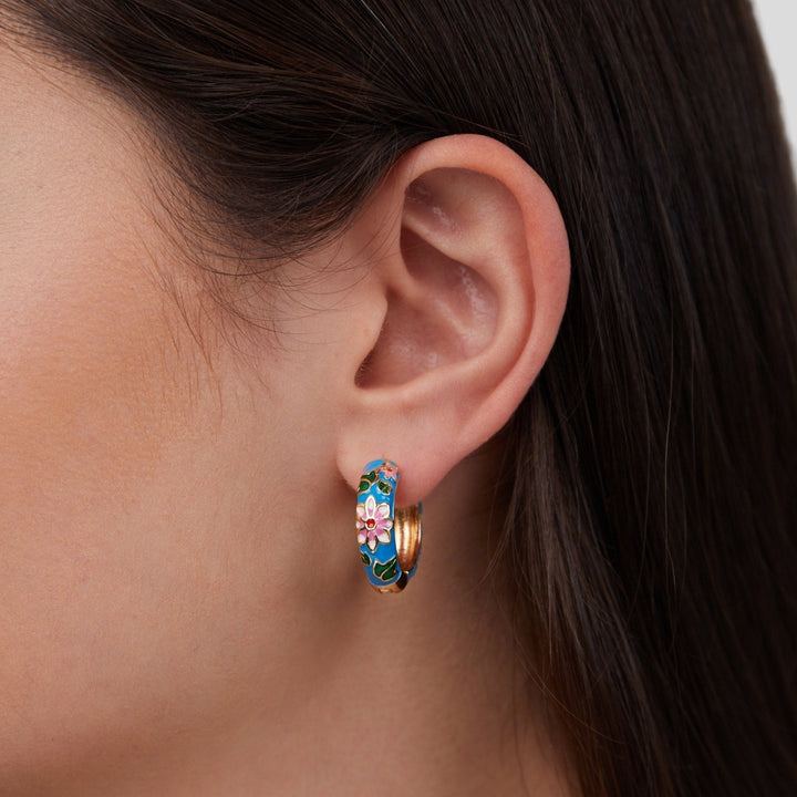 Savannah | Floral Gold Circle Earrings