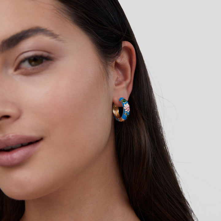 Savannah | Floral Gold Circle Earrings