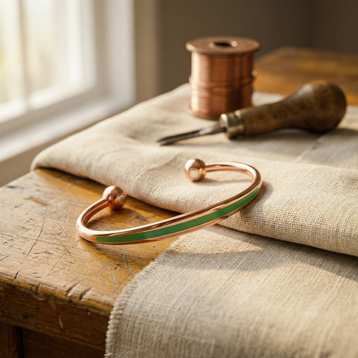 Maya's Jade Copper Bracelet