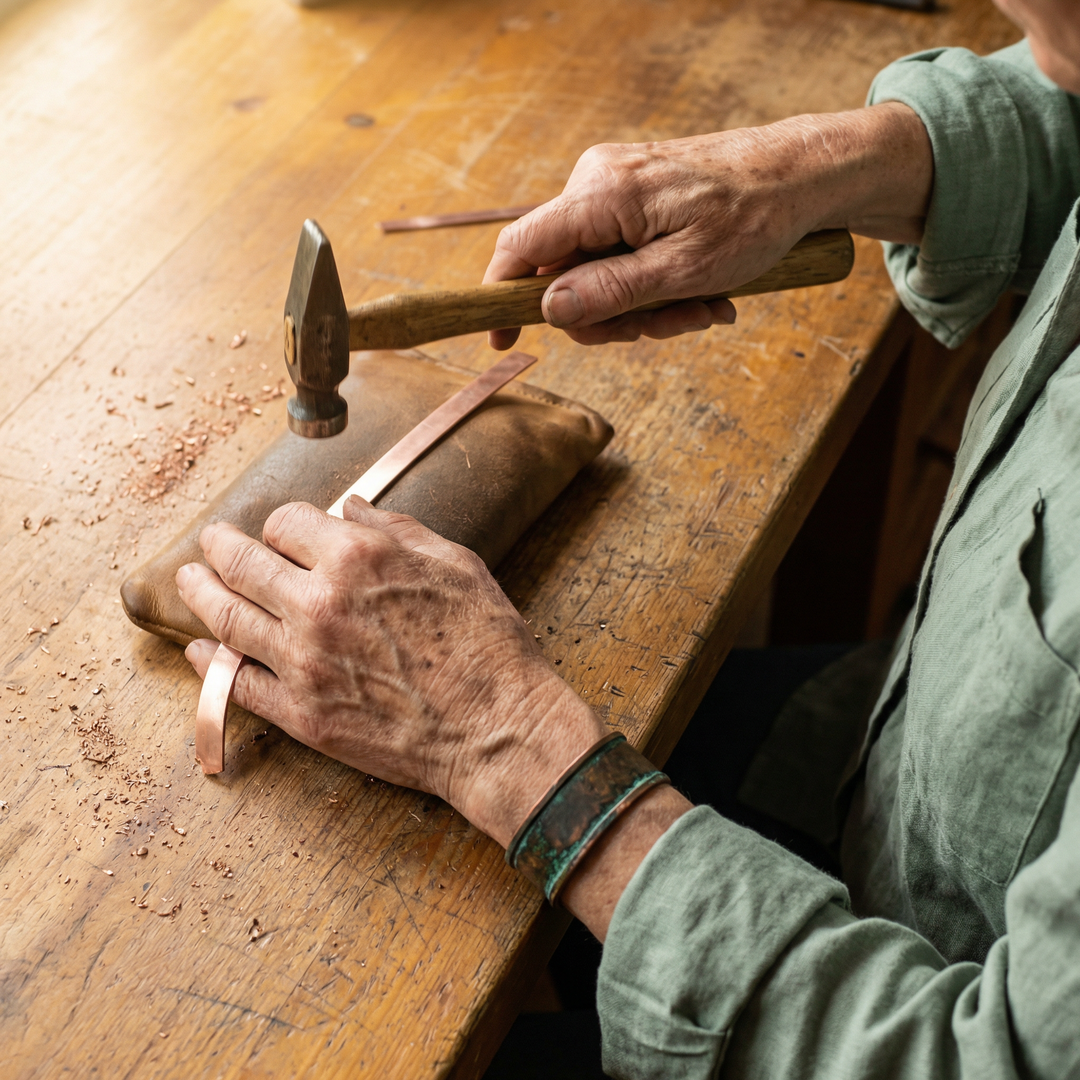 Maya's Jade Copper Bracelet