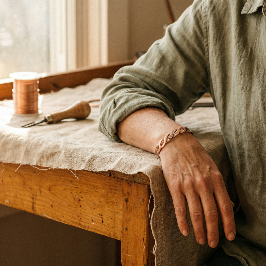 Maya's Seam Copper Bracelet