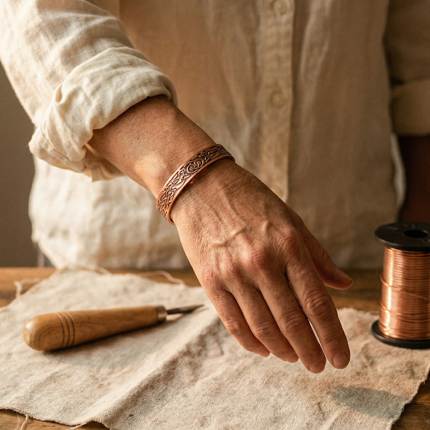 Maya's Moss Copper Bracelet