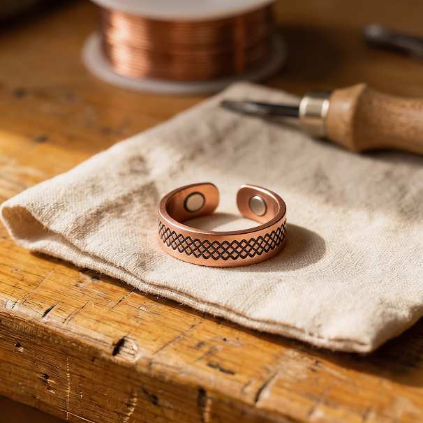 Maya's Grid Copper Ring
