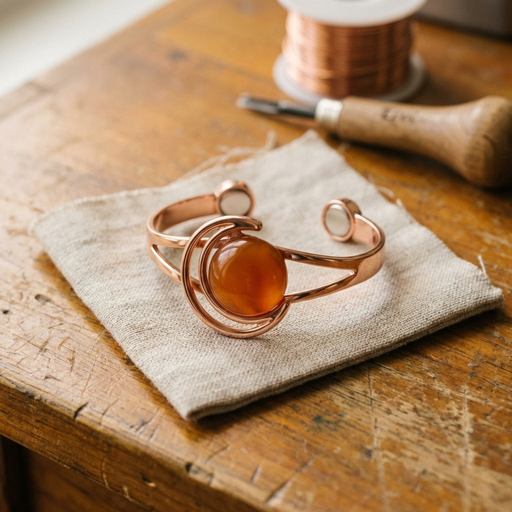 Maya's Sphere Orange Copper Bracelet