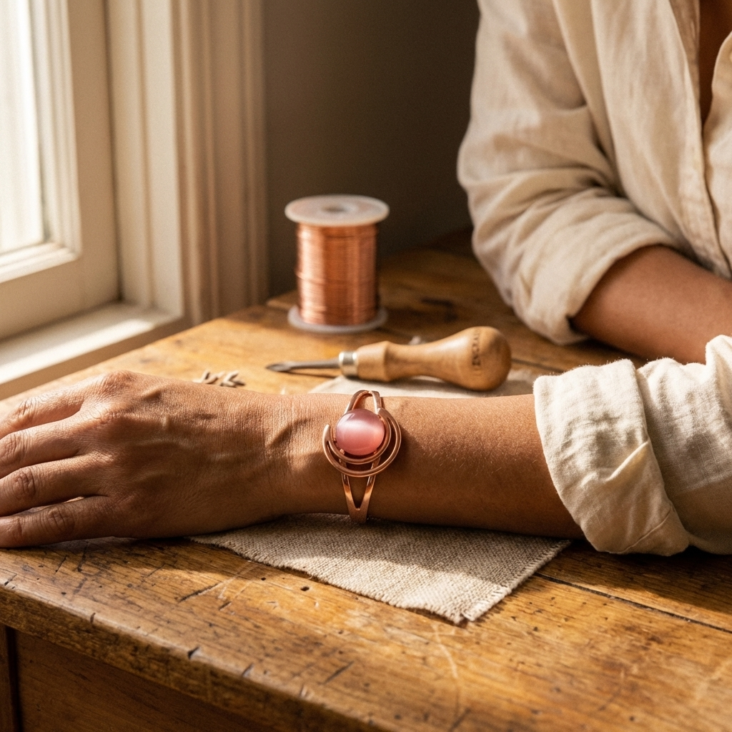 Maya's Sphere Pink Copper Bracelet