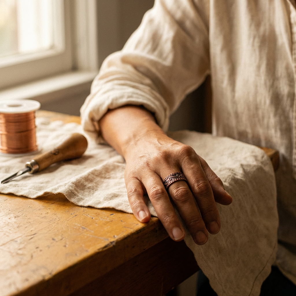Maya's Fern Copper Ring