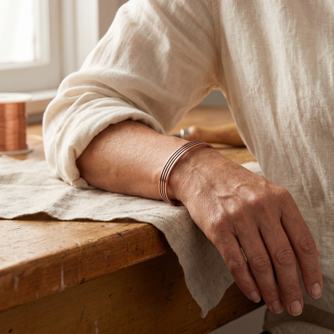 Maya's Sage Copper Bracelet