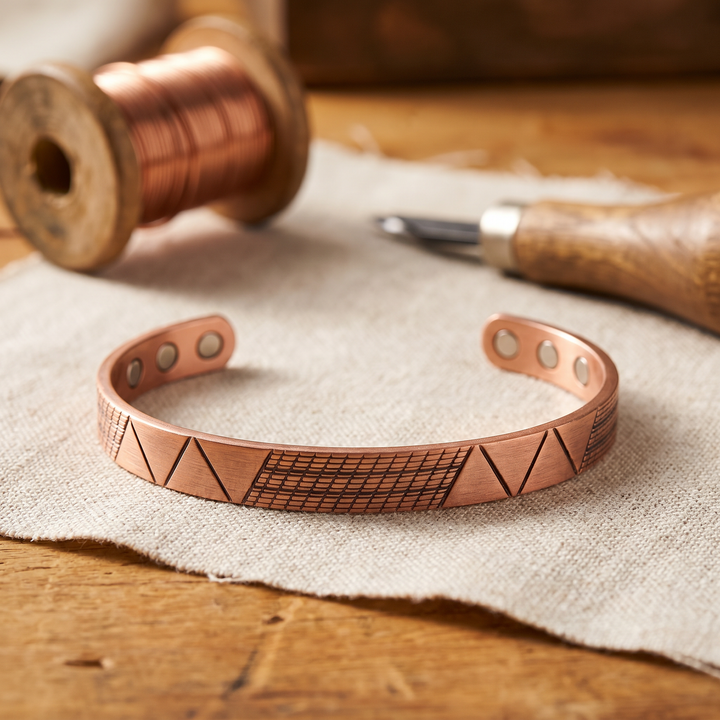 Maya's Crest Copper Bracelet