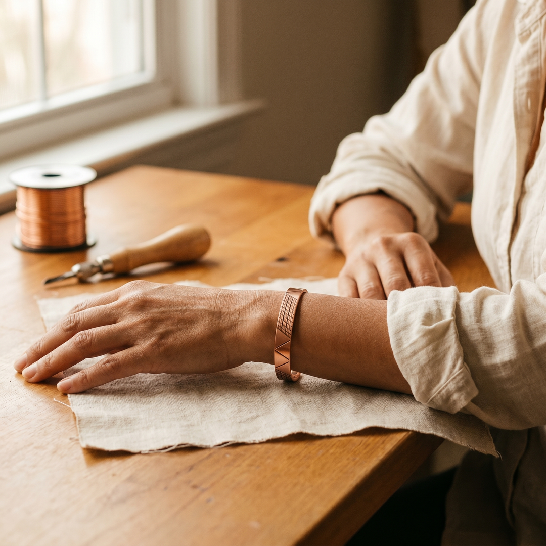 Maya's Crest Copper Bracelet