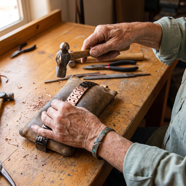 Maya's Ochre Men's Copper Bracelet