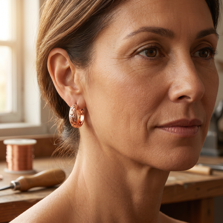 Maya's Dew Copper Earrings