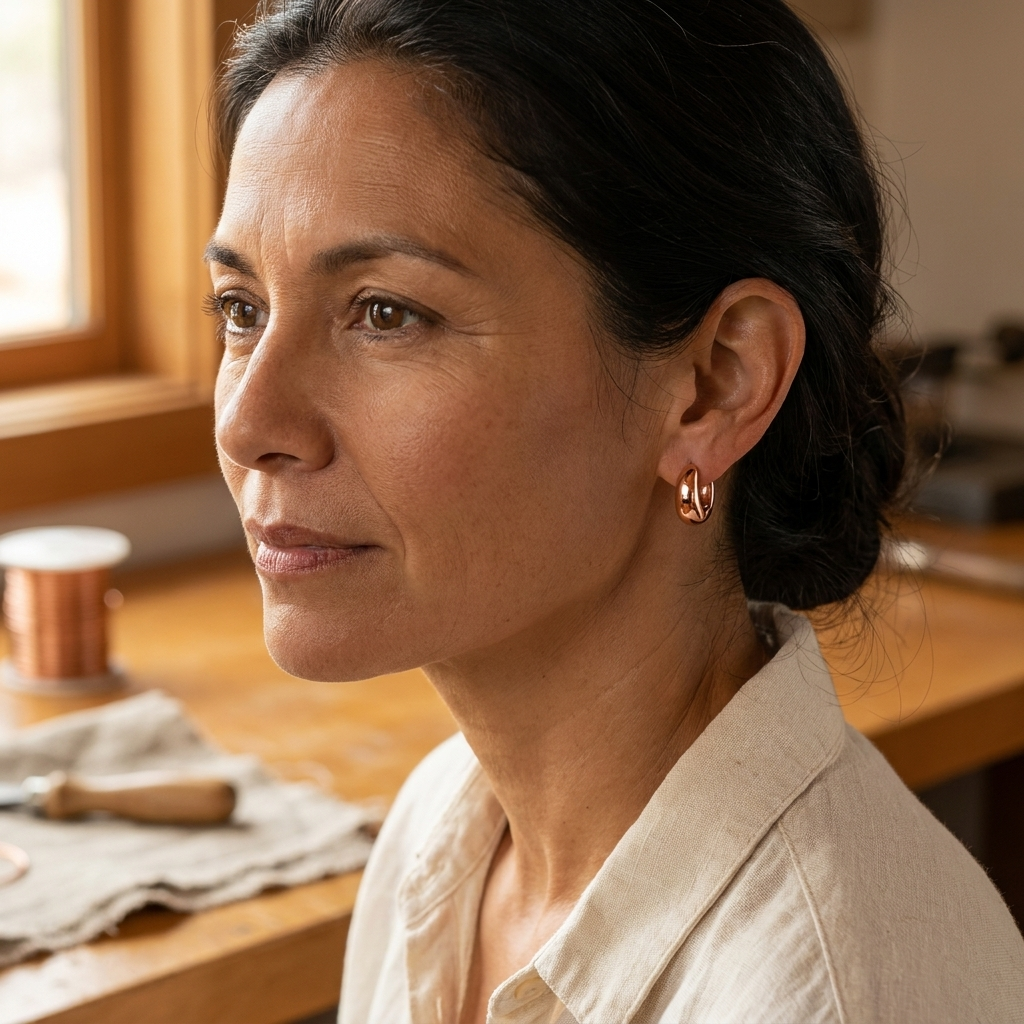 Maya's Linnet Copper Hoop Earrings