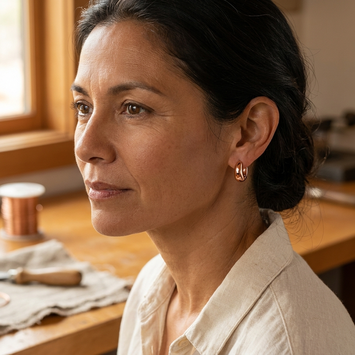 Maya's Linnet Copper Hoop Earrings