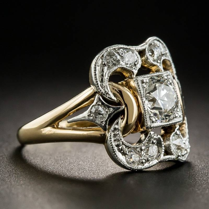 Camille | Classic Gold Ring with Vintage Zirconia