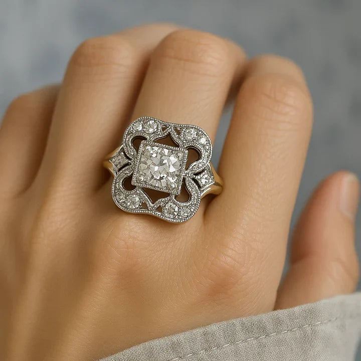 Camille | Classic Gold Ring with Vintage Zirconia